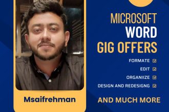 formate, edit, organize the layout of the ms word document