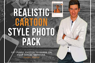 exciting pictures in realistic cartoon style