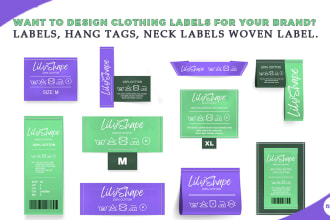 design clothing label, hang tag, and neck label in 6 hours