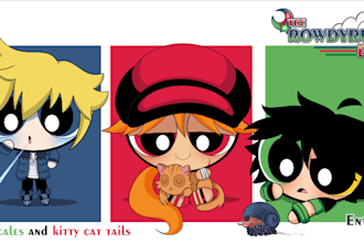 make a cute powerpuff girls art style character
