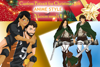 draw custom potraits anime in 3 hours or less