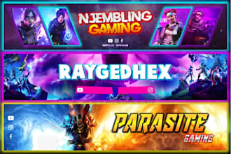 creat awesome gaming banner for twitch, youtube and social media