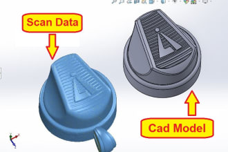 do cad reverse engineering from scan data, stl to stp, cad modeling