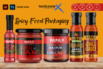 do brand food packaging and product label design in 24 hours