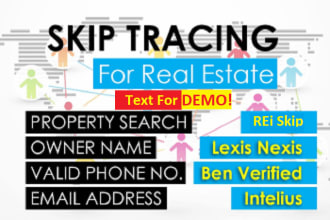 do data entry, data mining, web research, excel, real estate