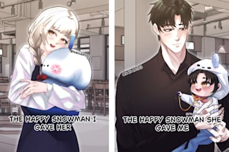 draw characters in anime or manga art, sfw or nsfw