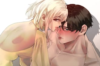 draw characters in anime or manga art, sfw or nsfw