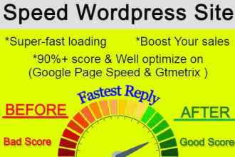do wordpress optimization for gtmetrix in 6 hours