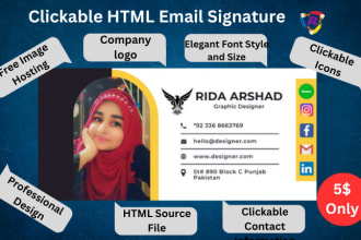 create clickable HTML email signature