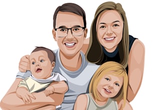 draw for christmas gifts in vector cartoon portrait