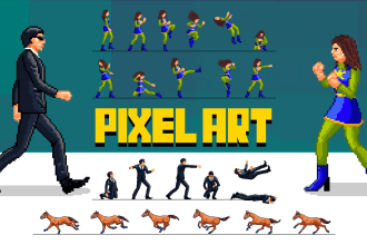make pixel art character animation