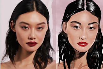 fashion portrait, art portrait, illustration