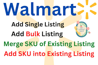 virtual assistance do listing on walmart variation single