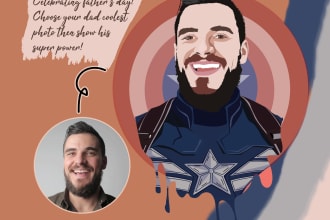 draw your dad as a superhero from photo