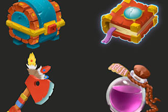 draw game items, props, assets, icons
