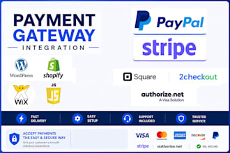 integrate paypal or stripe and fix payment gateway issues