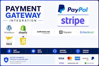 integrate paypal or stripe and fix payment gateway issues