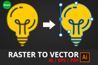 convert raster to vector, redraw logo, jpg or png to vector