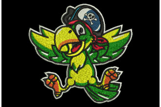 do embroidery digitizing logo into dst,emb,pes in half hour