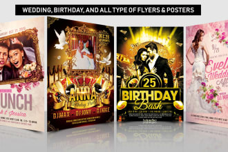 do wedding and birthday party flyer