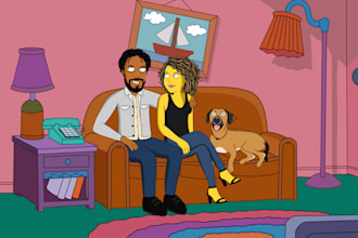 draw simpsonized yellow cartoon character from your photo