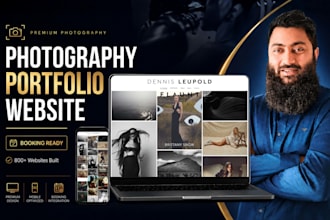 design a professional photography portfolio website with booking system
