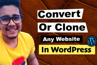 clone or convert any website to wordpress site