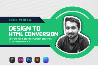 do pixel perfect figma to HTML and PSD to HTML conversion
