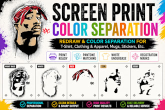 do screen print color separations cmyk halftone for apparel
