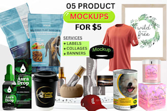 place your labels, and logo in frames, product mockups, and collages