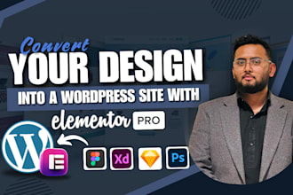 convert sketch,psd, xd, figma to wordpress through elementor pro