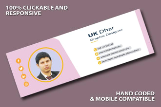 create clickable HTML email signature
