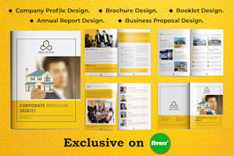 do a company profile annual report proposal booklet catalog or brochure design