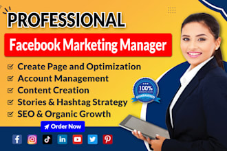 be your expert facebook marketing manager for any business