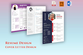 design professional resume, attractive CV, cover letter design