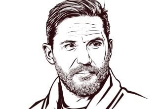 draw black and white vector illustration from your photo