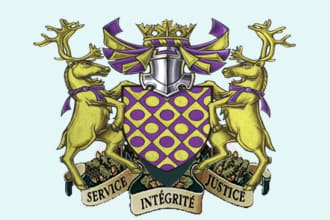 do awesome family crest coat of arms heraldry logo design