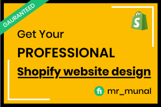 create professional shopify store, redesign or customize web