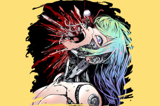 create cyberpunk anime style illustration for you