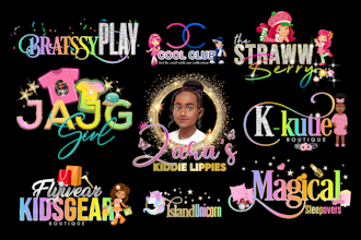 do kids boutique, beauty salon,eyelash, cosmetic,nail,hair logo and businesscard