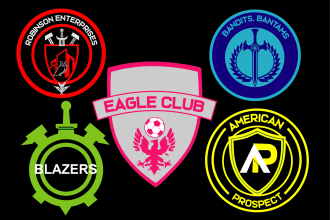 create football,  basket ball, badge and soccer logo design