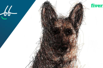 draw your pet portrait in scribble art portrait style