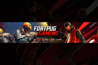 design a cool gaming banner for youtube,fb,twitch