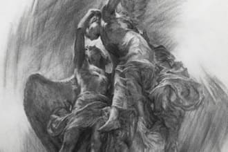 draw pencils and charcoal portrait from your photo or idea