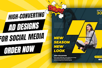 design facebook ad creative, ad design, and high converting image ads