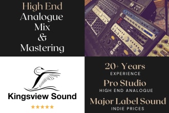 professionally master two songs with analogue kit