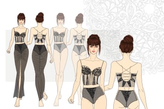 design your activewear and lingerie fashion collection with technical details