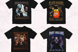 design a vintage 90s bootleg rap for your tee