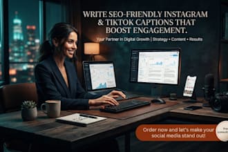 write SEO friendly instagram and tiktok posts for you