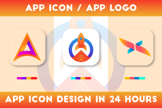 design 2 attractive modern app logo or app icon